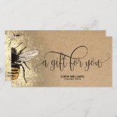 Moderne Bij Honeybee Honing Cadeaubon (Voorkant / Achterkant)