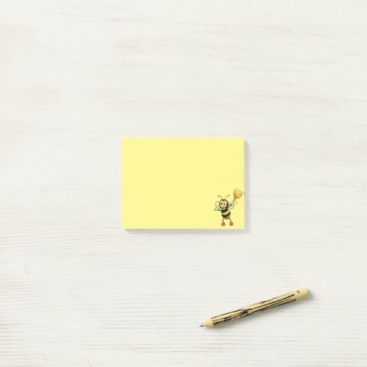Moderne bij op geel post-it® notes (Op bureau)
