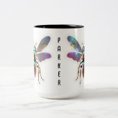 Moderne bij tweekleurige koffiemok (Center)