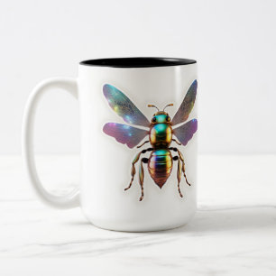 Moderne bij tweekleurige koffiemok