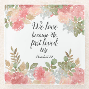 Moderne Bijbel 1 John 4:19 Glazen Onderzetter