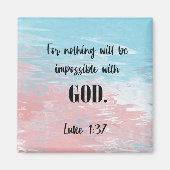 Moderne bijbelse Verse Luke Square Magnet (Voorkant)