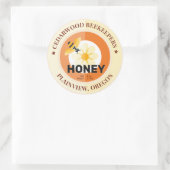 Moderne Bijen en Bloem Goldenrod Honing Jar Ronde Sticker (Tas)