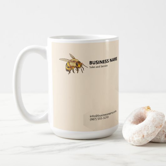 Moderne bijen en honingraat Antiek witte koffie Mo Koffiemok (Met donut)