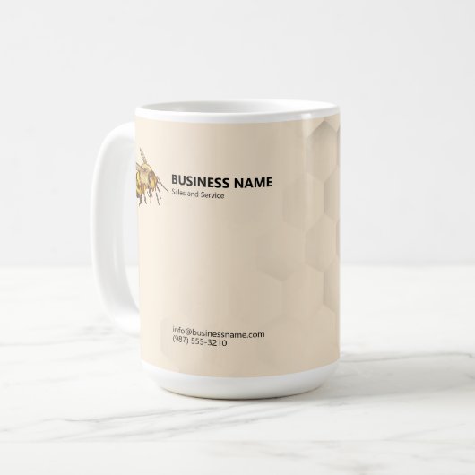 Moderne bijen en honingraat Antiek witte koffie Mo Koffiemok (Voorkant links)