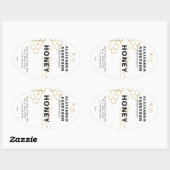 Moderne Bijen Gouden Honingraat Ovale Sticker (Vel)