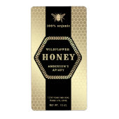 Moderne bijenhoningpot van hexagon etiket (Voorkant)