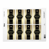 Moderne bijenhoningpot van hexagon etiket (Full Sheet)