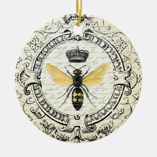 Moderne  bijenkoningin keramisch ornament (Voorkant)