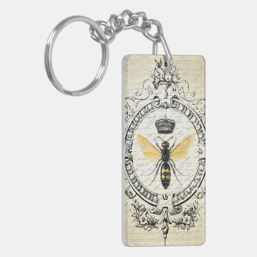 Moderne  bijenkoningin sleutelhanger (Voorkant Links)