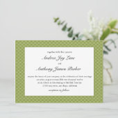 Moderne bijenkorf bruiloft uitnodiging in peer gro (Staand voorkant)