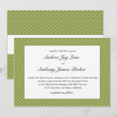 Moderne bijenkorf bruiloft uitnodiging in peer gro (Voorkant / Achterkant)