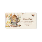 Moderne bijenteelt Waterverf Etiket (Voorkant)