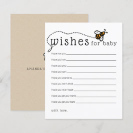 Moderne Bijenwensen voor Baby Advieskaart