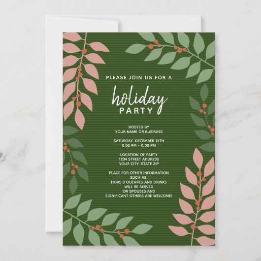 Moderne bijkantoren eucalyptus Holiday Kaart (Voorkant)