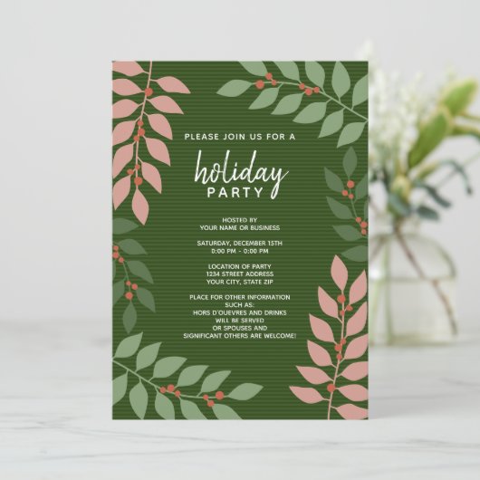 Moderne bijkantoren eucalyptus Holiday Kaart (Staand voorkant)