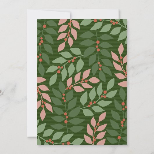 Moderne bijkantoren eucalyptus Holiday Kaart (Achterkant)