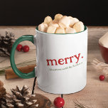 Moderne bijpassende familie minimalistische vrolij mok<br><div class="desc">Snip samen vakantie vreugde! 🎄 Pas onze Matching Family Christmas Mok met jouw tekst. Minimalistisch juichen voor iedereen! 🎅 #MatchingFamilyMug #ChristmasTogether</div>