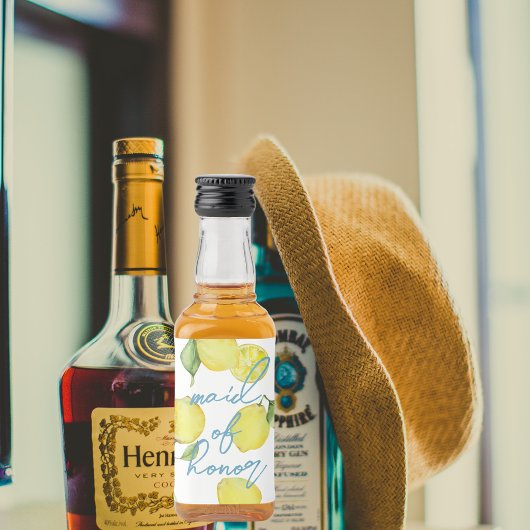 Moderne bijpassende MOH Bachelorparty | Lemons Likeurfles Etiket
