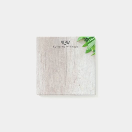 Moderne bijtende botanische grijze Kantoor Post-it® Notes (Voorkant)