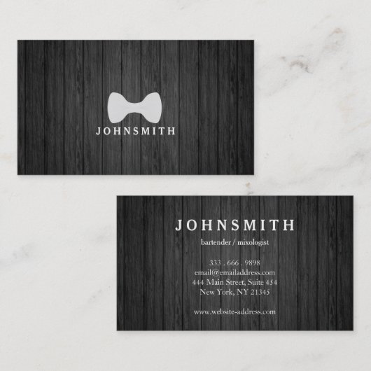Moderne, bijtende en geraffineerde zwarte Logo Man Visitekaartje (Voorkant / Achterkant)