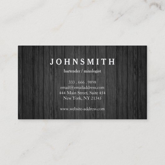 Moderne, bijtende en geraffineerde zwarte Logo Man Visitekaartje (Achterkant)