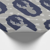 Moderne bijtende grijze oorstrijken en witte pijle cadeaupapier (Hoek)