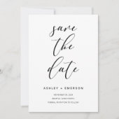 Moderne bijtende kalligrafie voor legante bruiloft save the date (Voorkant)