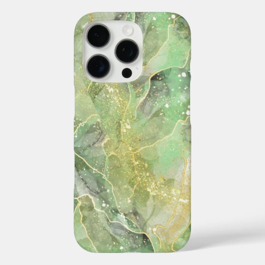 Moderne Billowy Groene Agaat Stijl iPhone Case (Achterkant)