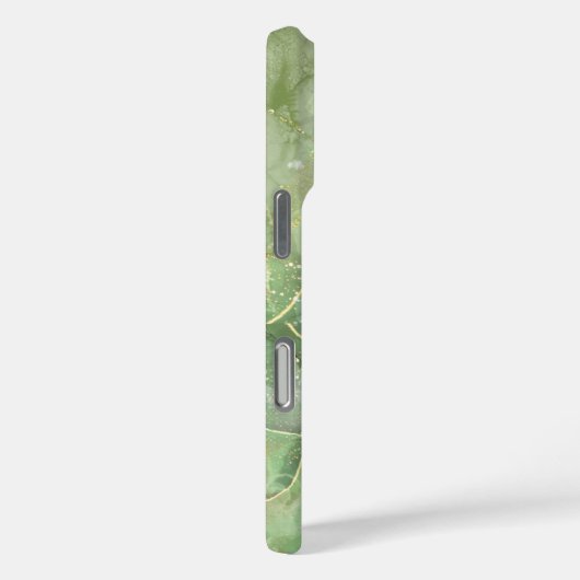 Moderne Billowy Groene Agaat Stijl iPhone Case (Achterkant / Rechts)