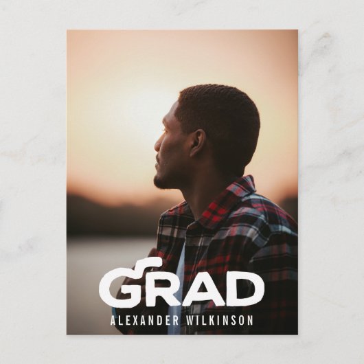 Moderne binaire scriptfunctie voor minimale fotogr uitnodiging briefkaart (Voorkant)