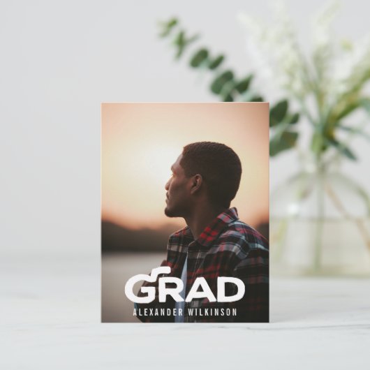 Moderne binaire scriptfunctie voor minimale fotogr uitnodiging briefkaart (Staand voorkant)