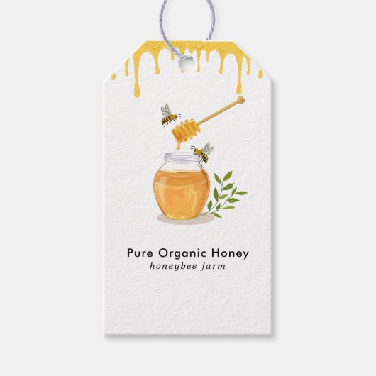 Moderne Biologische Bijenhouderij Cadeaulabel (Voorkant)