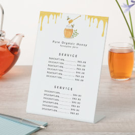 Moderne Biologische Bijenhouderij Reclamebord Met Voetstuk