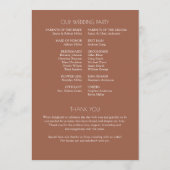 Moderne biologische bloemen scheider bruiloft programmakaart (Achterkant)