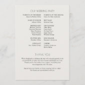 Moderne biologische bloemen scheider bruiloft programmakaart (Achterkant)