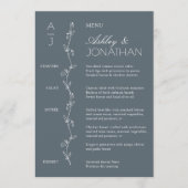 Moderne biologische Bloemenscheider bruiloft recep Menu (Voorkant)