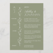 Moderne biologische Bloemenscheider bruiloft recep Menu (Voorkant)