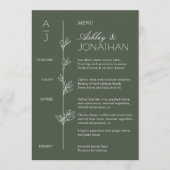 Moderne biologische Bloemenscheider bruiloft recep Menu (Voorkant)