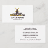 Moderne biologische boer windmill Logo Visitekaartje (Voorkant / Achterkant)