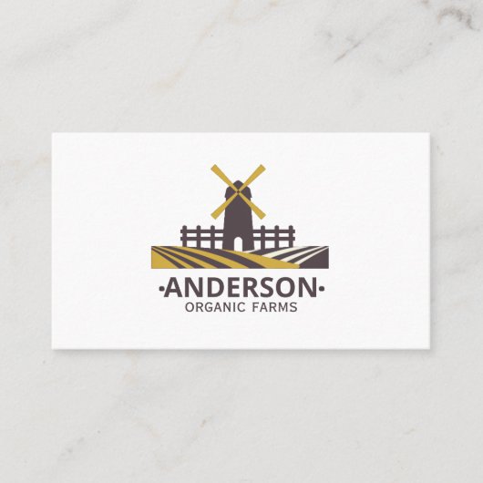 Moderne biologische boer windmill Logo Visitekaartje (Voorkant)