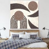 Moderne biologische-koffiebonen-geometrisch- neutr canvas afdruk (Insitu (Slaapkamer))