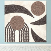 Moderne biologische-koffiebonen-geometrisch- neutr canvas afdruk (Insitu (Houten vloer))