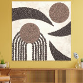 Moderne biologische-koffiebonen-geometrisch- neutr canvas afdruk (Insitu (Woonkamer))