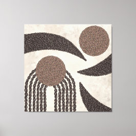 Moderne biologische-koffiebonen-geometrisch- neutr canvas afdruk