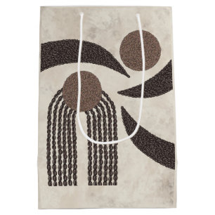 Moderne Biologische-Koffiebonen-Geometrisch-Neutra Medium Cadeauzakje