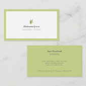 Moderne biologische winkel Minimalistisch voedsel  Visitekaartje (Voorkant / Achterkant)