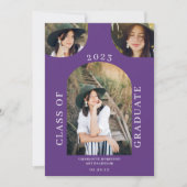Moderne bioscoop paars 4 foto-afstuderen kaart (Voorkant)