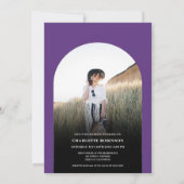 Moderne bioscoop paars 4 foto-afstuderen kaart (Achterkant)