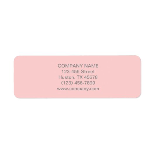 Moderne bioscoopminimalist Cosmetoloog lichtroze Etiket (Voorkant)